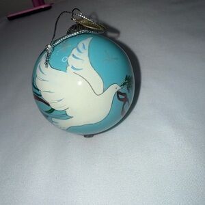 Pier 1 Teal and White Dove Ornament